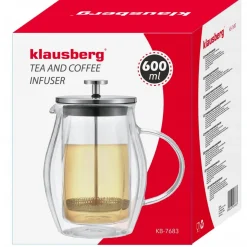 ZAPARZACZ TŁOKOWY DO KAWY/HERBATY TERMICZNY 600ml KLAUSBERG KB-7683