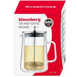 ZAPARZACZ TŁOKOWY DO KAWY/HERBATY TERMICZNY 600ml KLAUSBERG KB-7685