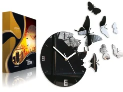 Zegar ścienny Butterfly Black