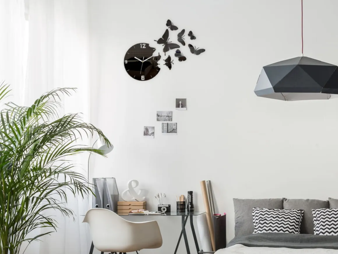 Zegar ścienny Butterfly Black