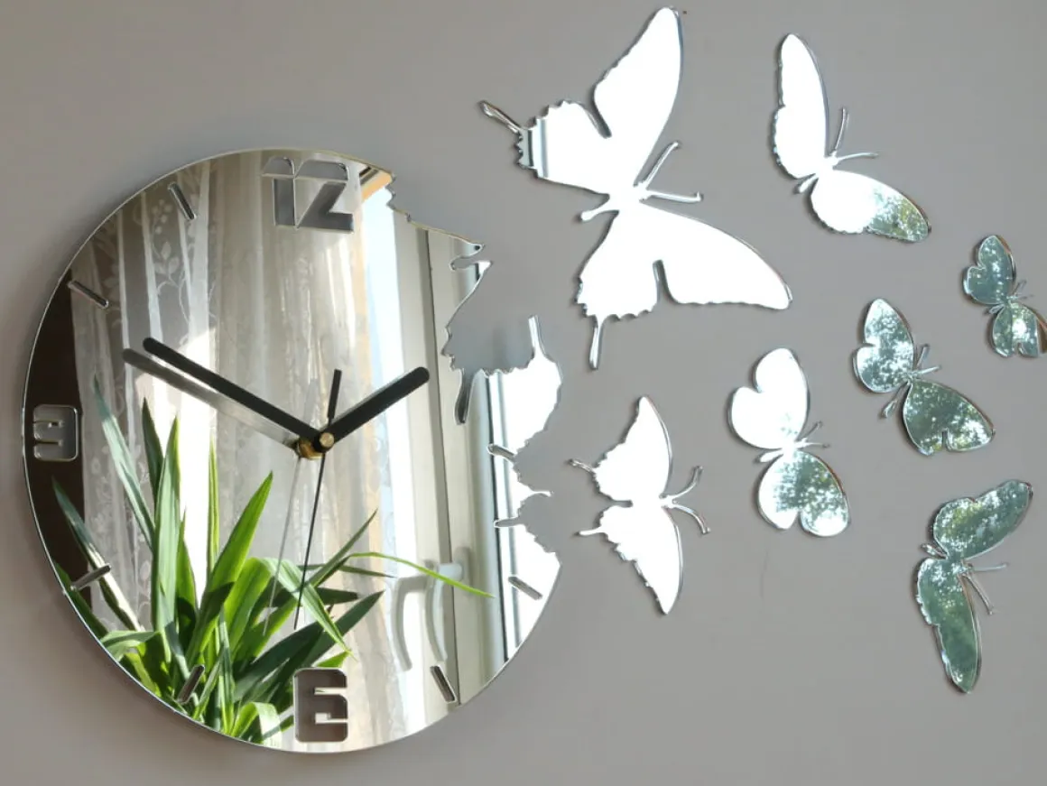 Zegar ścienny Butterfly Mirror
