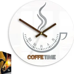 ZEGAR ŚCIENNY COFFEE TIME II BIAŁY