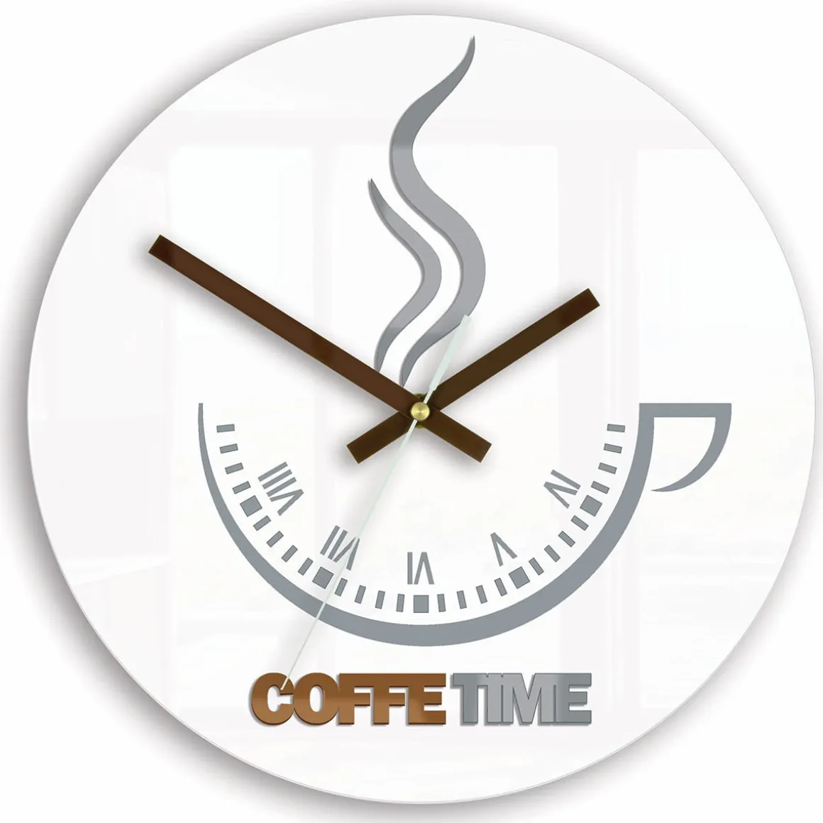 ZEGAR ŚCIENNY COFFEE TIME II BIAŁY