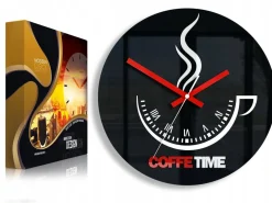 ZEGAR ŚCIENNY COFFEE TIME II BLACK