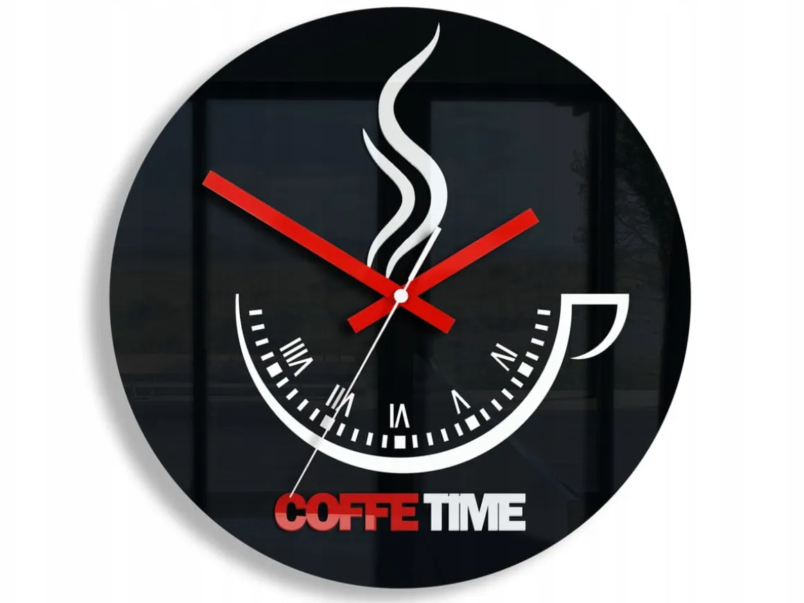 ZEGAR ŚCIENNY COFFEE TIME II BLACK