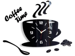 Zegar ścienny Coffe Time 3D Black