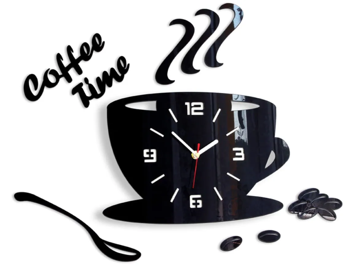 Zegar ścienny Coffe Time 3D Black