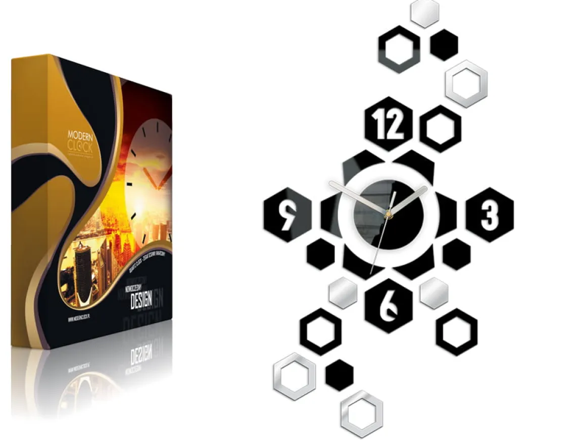 Zegar ścienny Hexagon Black