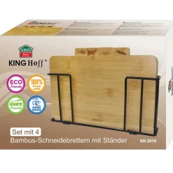 ZESTAW 4 DESEK KUCHENNYCH BAMBUSOWYCH W STOJAKU KINGHOFF KH-2010