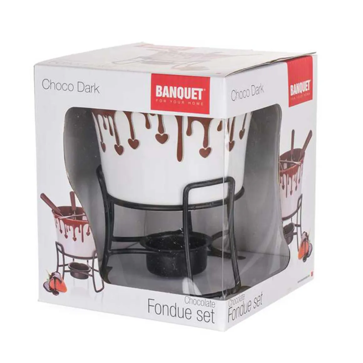 ZESTAW DO FONDUE CZEKOLADOWEGO + WIDELCZYKI BANQUET CHOCO DARK