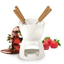 ZESTAW DO FONDUE CZEKOLADOWEGO + WIDELCZYKI BANQUET BIANCA