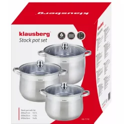 ZESTAW 3 DUŻYCH GARNKÓW KLAUSBERG 10+13+16L KB-7178