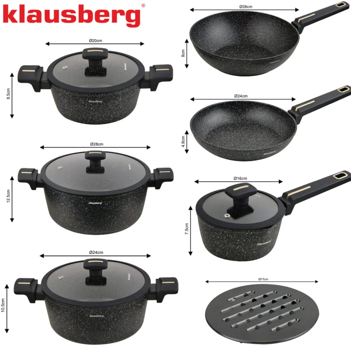 ZESTAW 12 ELEM. GARNKÓW MARMURKOWYCH KLAUSBERG KB-7968