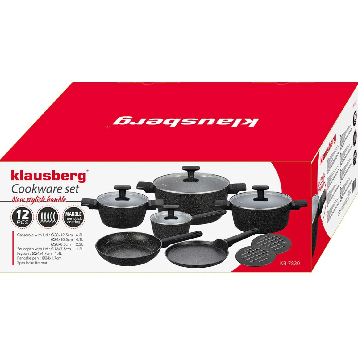 ZESTAW 12 ELEM. GARNKÓW MARMURKOWYCH KLAUSBERG KB-7830