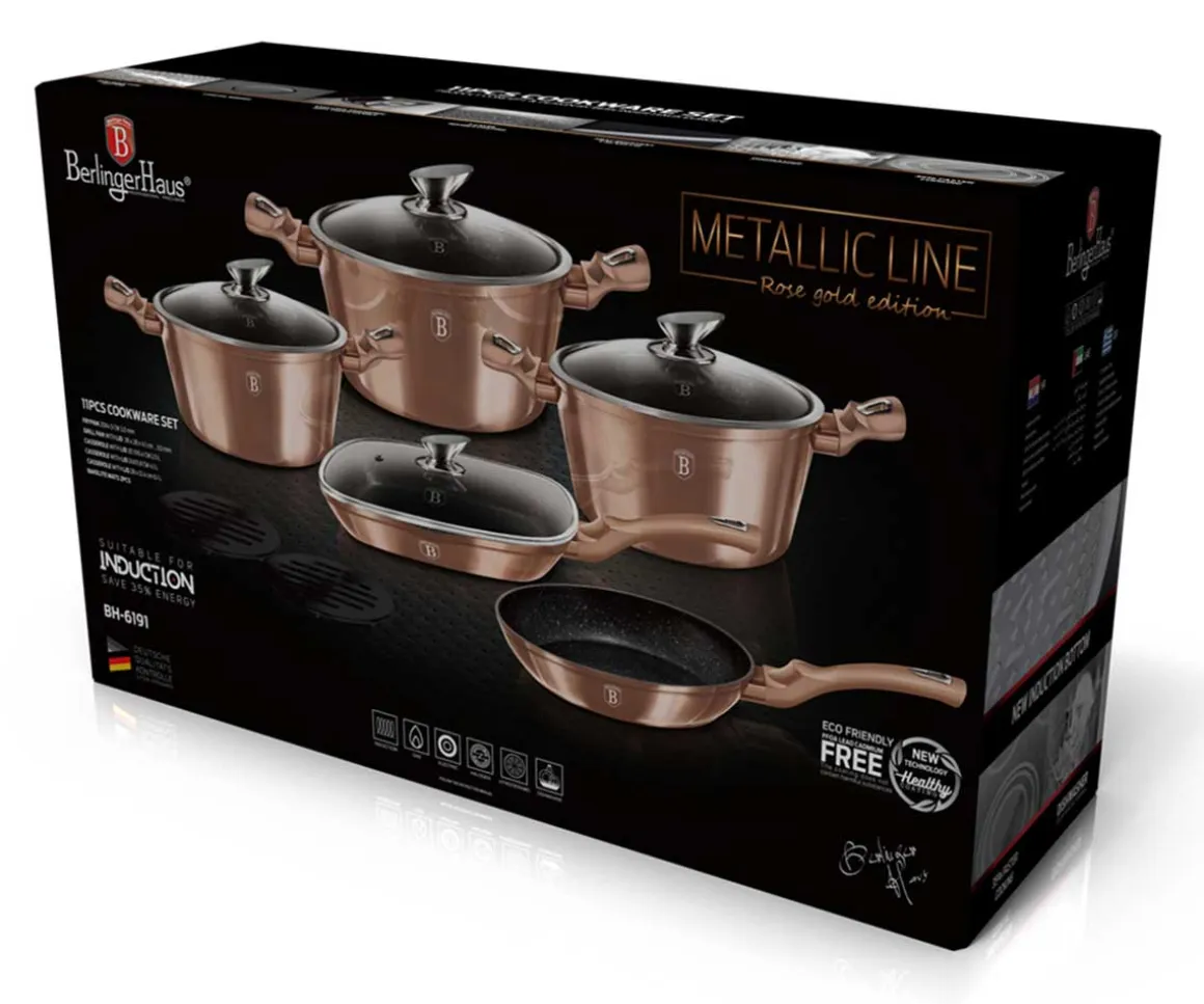 ZESTAW GARNKÓW GRANITOWYCH BERLINGER HAUS BH-6191 ROSE GOLD OUTLET