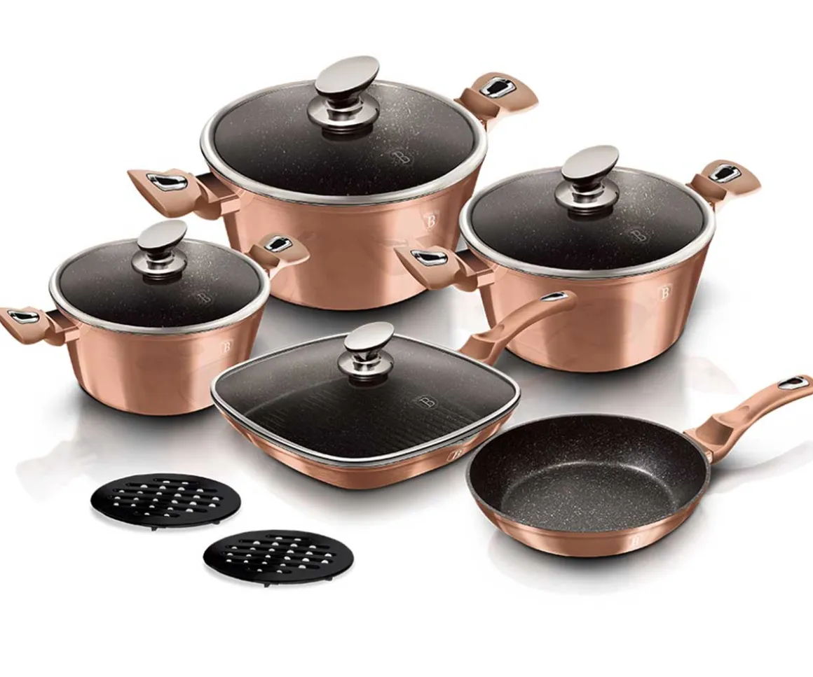 ZESTAW GARNKÓW GRANITOWYCH BERLINGER HAUS BH-6191 ROSE GOLD OUTLET