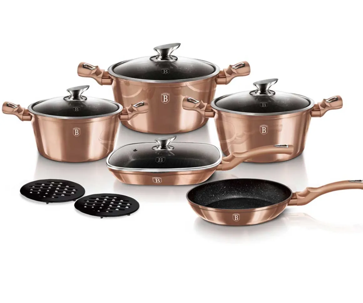 ZESTAW GARNKÓW GRANITOWYCH BERLINGER HAUS BH-6191 ROSE GOLD OUTLET