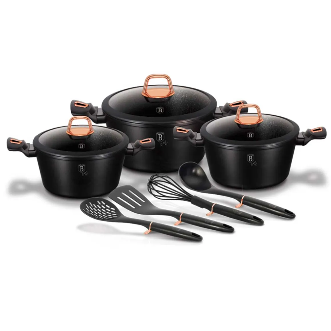 ZESTAW GARNKÓW GRANITOWYCH BERLINGER HAUS BH-6154 BLACK ROSE