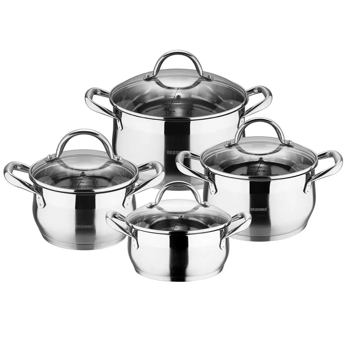 ZESTAW GARNKÓW STALOWYCH 8 ELEM. GOURMET LINE BG-6523