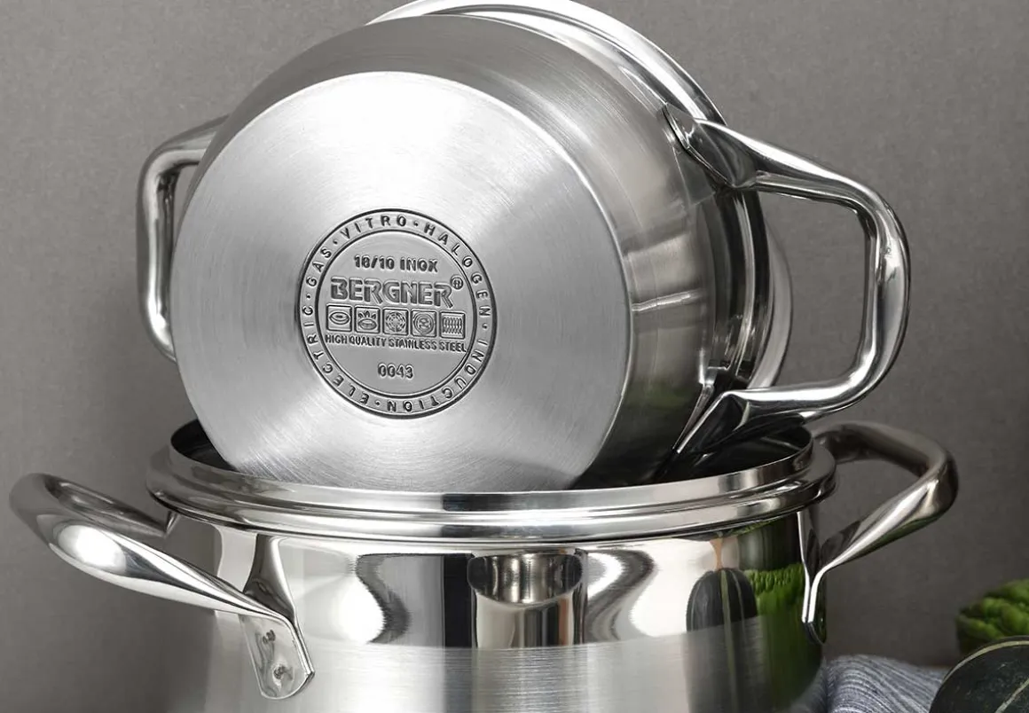 ZESTAW GARNKÓW STALOWYCH 8 ELEM. GOURMET LINE BG-6523