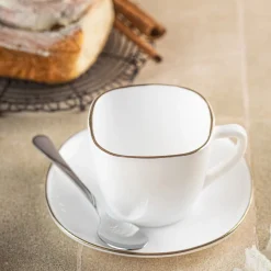 ZESTAW KAWOWY 6 FILIŻANEK ZE SPODECZKAMI KINGHOFF OPAL KH-1930