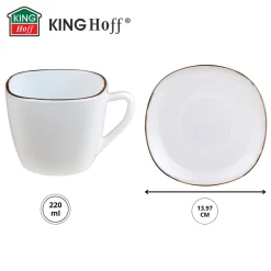 ZESTAW KAWOWY 6 FILIŻANEK ZE SPODECZKAMI KINGHOFF OPAL KH-1930