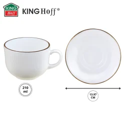 ZESTAW KAWOWY 6 FILIŻANEK ZE SPODECZKAMI KINGHOFF OPAL KH-1929
