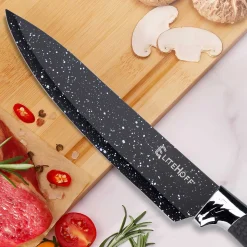 ZESTAW 5 KUCHENNYCH NOŻY MARMURKOWYCH Z OBIERACZKĄ E-6192