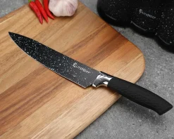 ZESTAW 5 KUCHENNYCH NOŻY MARMURKOWYCH Z OBIERACZKĄ E-6192