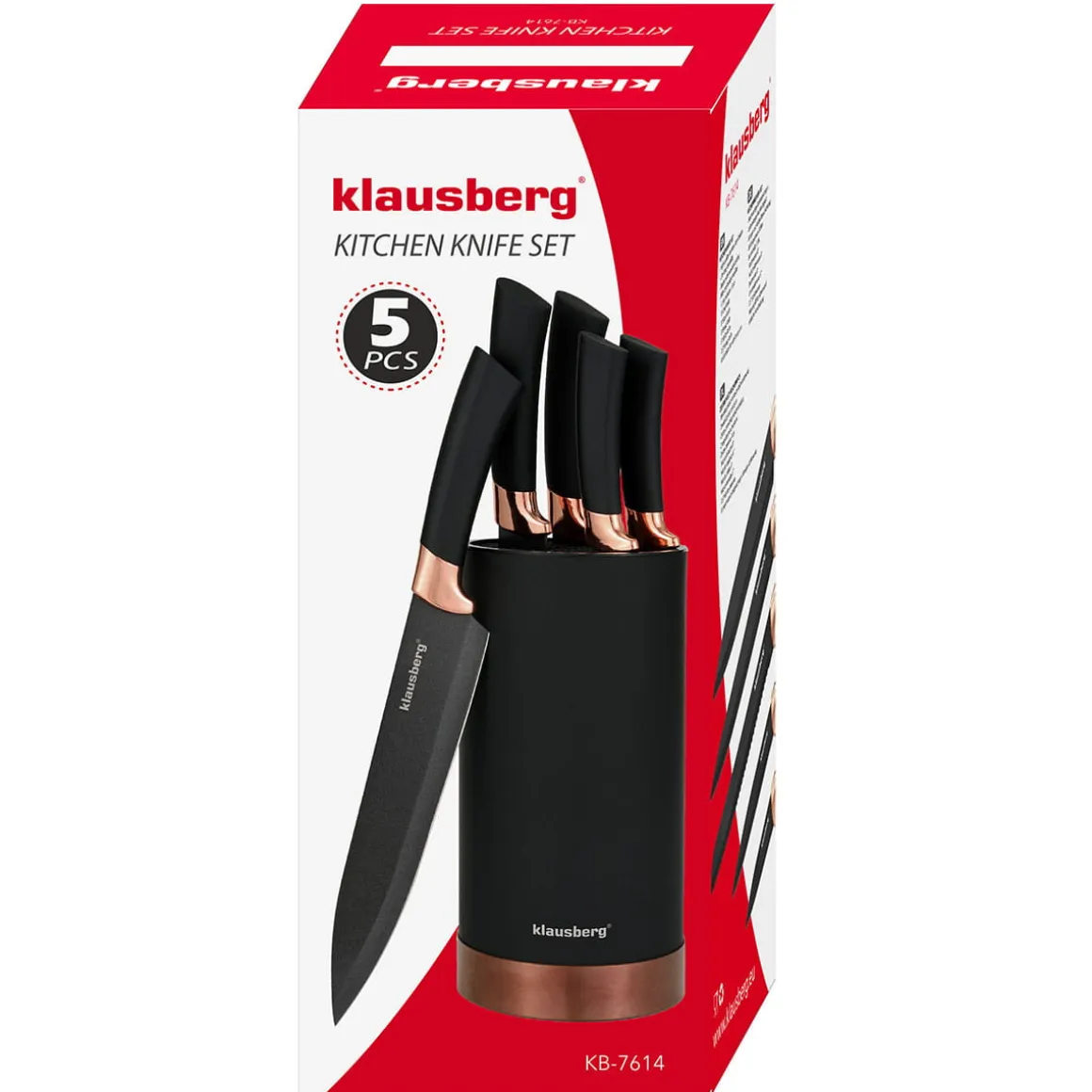 ZESTAW 5 KUCHENNYCH NOŻY W BLOKU KLAUSBERG KB-7614