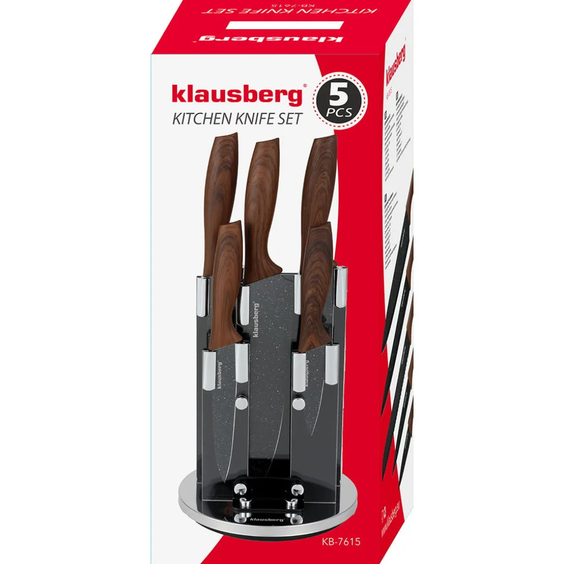 ZESTAW 5 KUCHENNYCH NOŻY W STOJAKU KLAUSBERG KB-7615