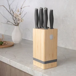 ZESTAW NOŻY BERLINGER HAUS BH-2968 ANTRACIT W BLOKU BAMBUSOWYM