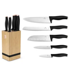 ZESTAW NOŻY BERLINGER HAUS BH-2970 BLACK ROSE W BLOKU BAMBUSOWYM