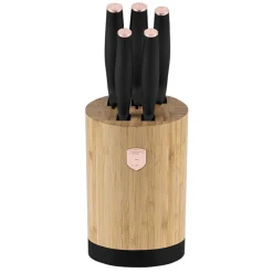 ZESTAW NOŻY BERLINGER HAUS BH-2752 BLACK ROSE W BLOKU BAMBUSOWYM