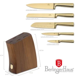 ZESTAW NOŻY BERLINGER HAUS BH-3125 LEONARDO W BLOKU AKACJOWYM