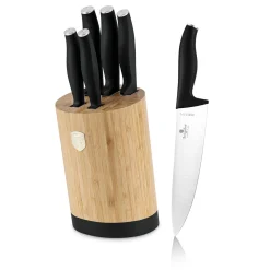 ZESTAW NOŻY BERLINGER HAUS BH-2753 MATTE BLACK W BLOKU BAMBUSOWYM