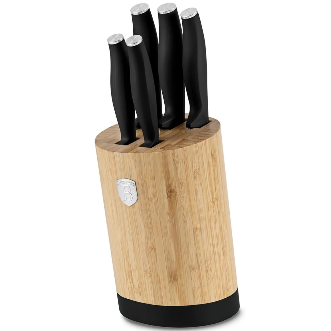 ZESTAW NOŻY BERLINGER HAUS BH-2753 MATTE BLACK W BLOKU BAMBUSOWYM