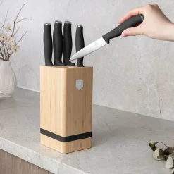 ZESTAW NOŻY BERLINGER HAUS BH-2971 MATTE BLACK W BLOKU BAMBUSOWYM