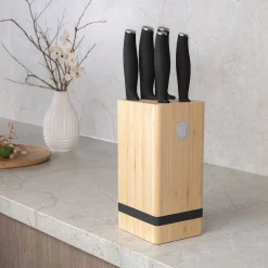 ZESTAW NOŻY BERLINGER HAUS BH-2971 MATTE BLACK W BLOKU BAMBUSOWYM