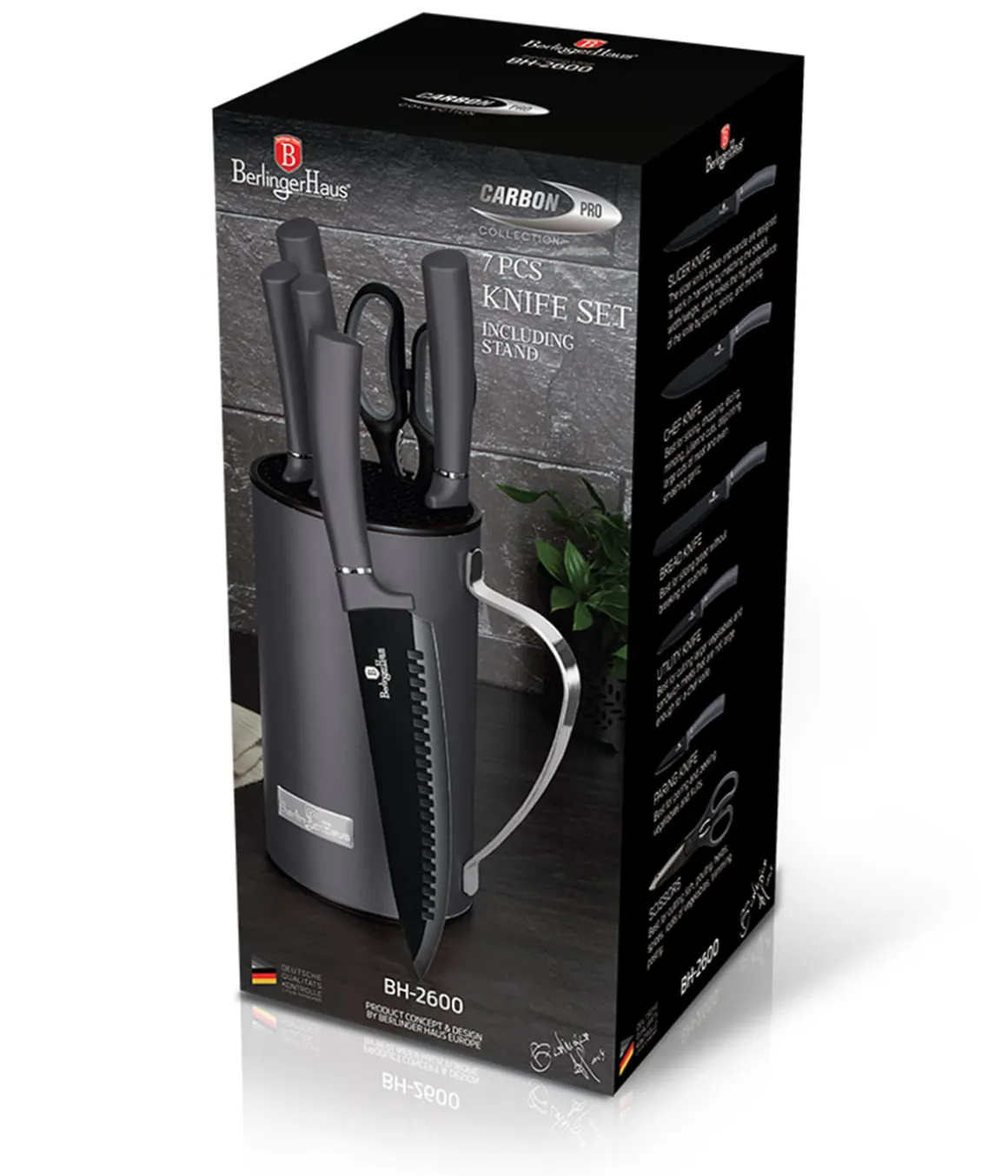 ZESTAW NOŻY BERLINGER HAUS BH-2600 W STOJAKU