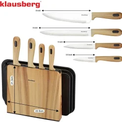 ZESTAW NOŻY I DESEK KUCHENNYCH W STOJAKU KLAUSBERG KB-9037