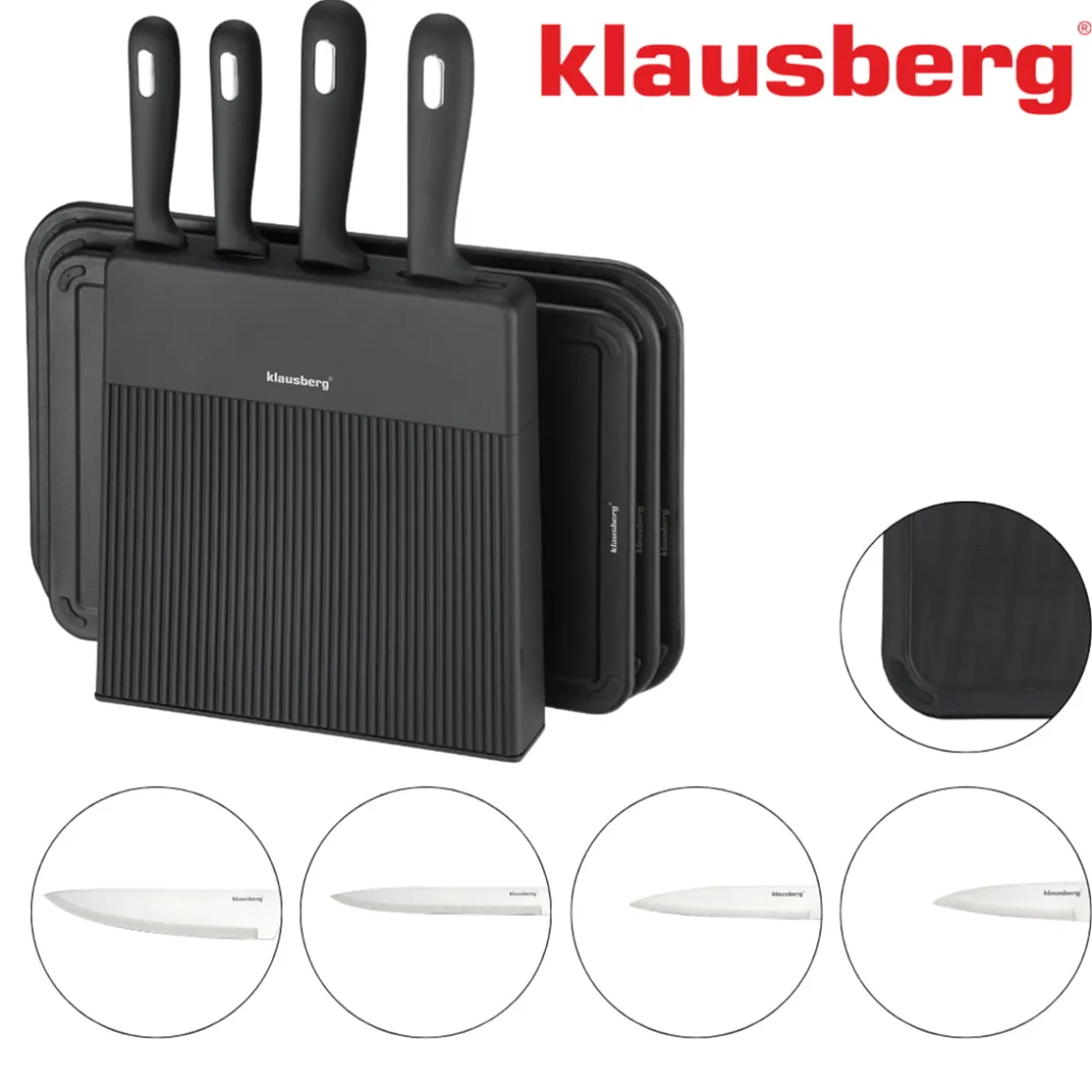 ZESTAW NOŻY I DESEK KUCHENNYCH W STOJAKU KLAUSBERG KB-7980