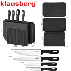 ZESTAW NOŻY I DESEK KUCHENNYCH W STOJAKU KLAUSBERG KB-7980