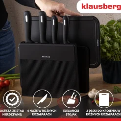 ZESTAW NOŻY I DESEK KUCHENNYCH W STOJAKU KLAUSBERG KB-7980