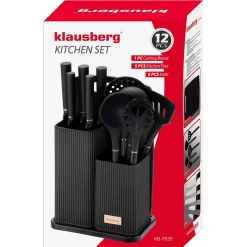 ZESTAW NOŻY I PRZYBORÓW KUCHENNYCH Z DESKĄ W STOJAKU KLAUSBERG KB-7835