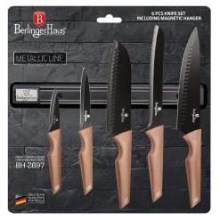 ZESTAW 5 NOŻY KUCHENNYCH BERLINGER HAUS BH-2697 Z LISTWĄ