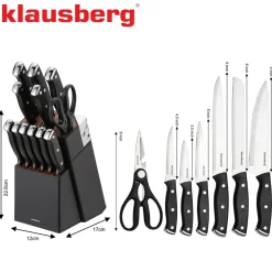 ZESTAW NOŻY KUCHENNYCH I DO STEKÓW W BLOKU KLAUSBERG KB-7985