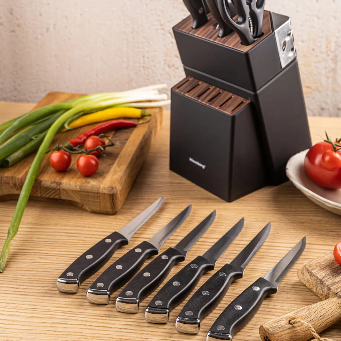 ZESTAW NOŻY KUCHENNYCH I DO STEKÓW W BLOKU KLAUSBERG KB-7985