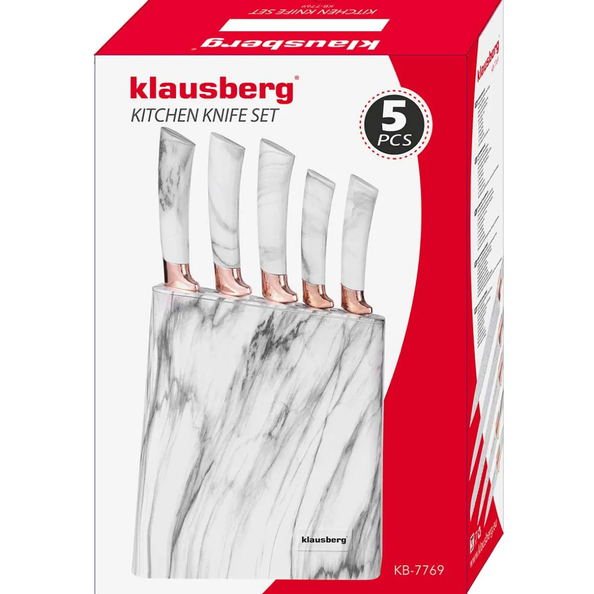 ZESTAW 5 NOŻY KUCHENNYCH W BLOKU KLAUSBERG KB-7769