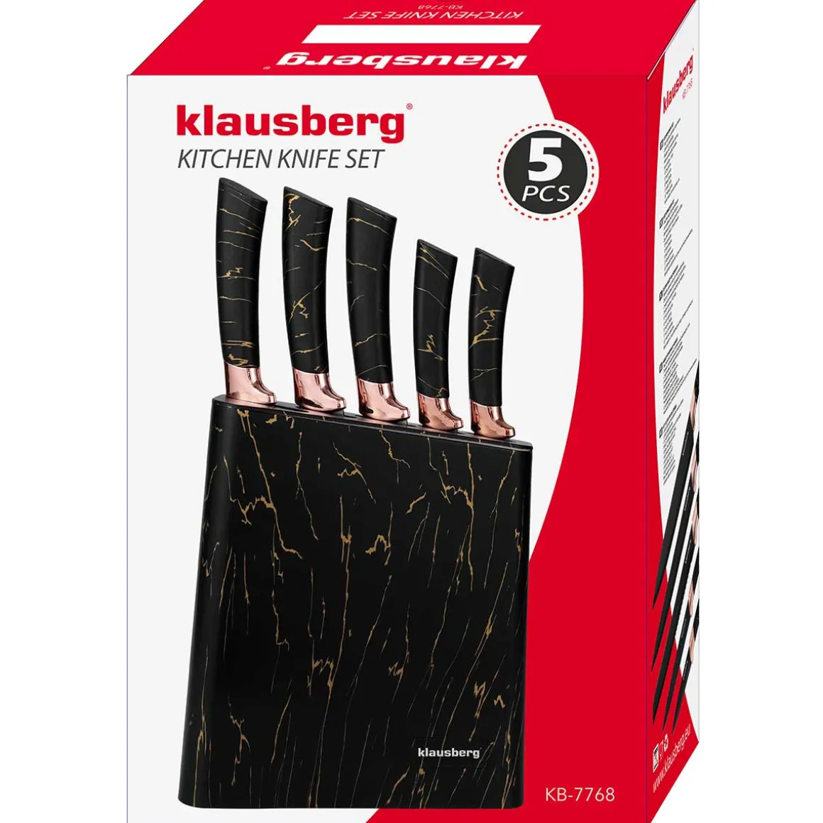 ZESTAW 5 NOŻY KUCHENNYCH W BLOKU KLAUSBERG KB-7768